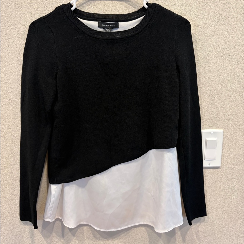 Club Monaco Layered Top - B&W - XS